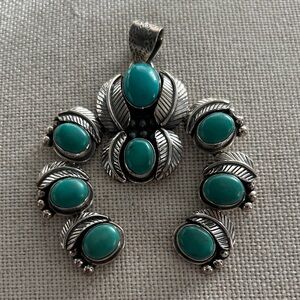 Elegant Silver and Turquoise Jewelry pendant